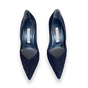 Manolo Blahnik Navy Blue Heels
